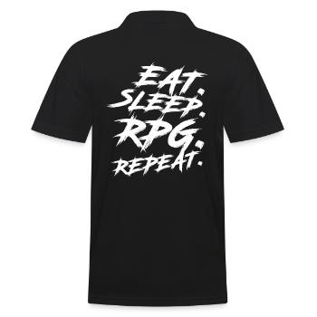 Eat Sleep RPG Repeat Rollenspieler Rollenspiel - Männer Poloshirt - Schwarz - Hinten - Kai (181cm)