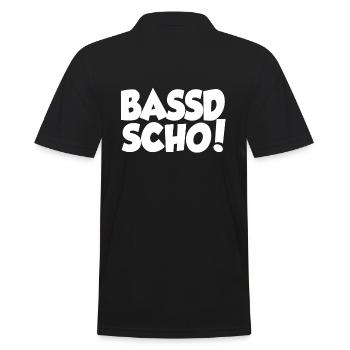 Bassd Scho! Passt schon Bass Schlüssel Bassist - Männer Poloshirt - Schwarz - Hinten - Kai (181cm)