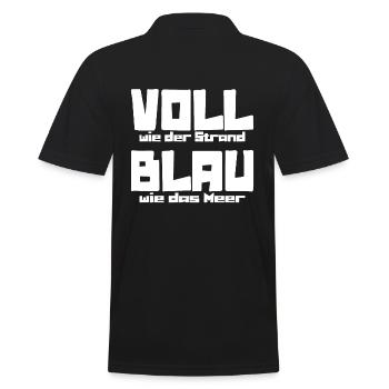 Voll wie der Strand Blau wie das Meer - Männer Poloshirt - Schwarz - Hinten - Kai (181cm)