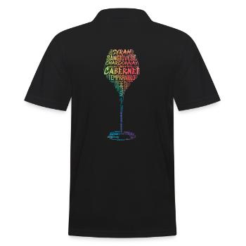 Wine Grape Varieties - Men's Polo Shirt - black - Back - Kai (181cm)