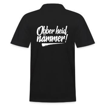 Obber heid nämmer fränkisch Franken - Männer Poloshirt - Schwarz - Hinten - Kai (181cm)