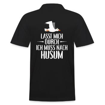 Lasst mich durch ich muss nach Husum Möwe - Männer Poloshirt - Schwarz - Hinten - Kai (181cm)