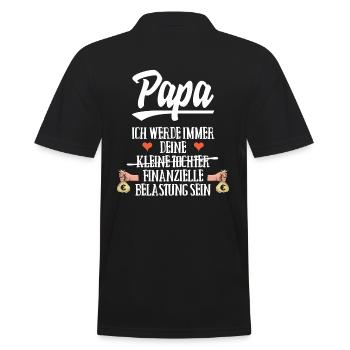 Papa kleine Tochter finanzielle Belastung - Männer Poloshirt - Schwarz - Hinten - Kai (181cm)