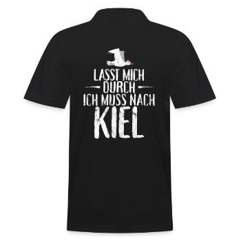Lasst mich durch ich muss nach Kiel Möwe - Männer Poloshirt - Schwarz - Hinten - Kai (181cm)
