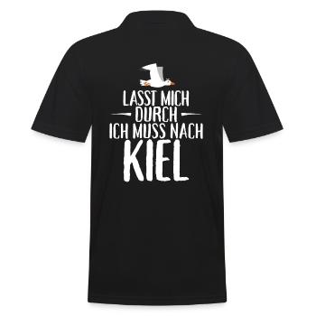 Lasst mich durch ich muss nach Kiel Möwe - Männer Poloshirt - Schwarz - Hinten - Kai (181cm)