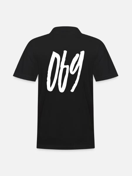 069 Vorwahl Frankfurt am Main - Männer Poloshirt - Schwarz