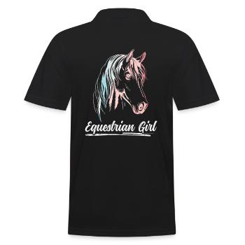 Equestrian Girl Horse Riding Dressage - Männer Poloshirt - Schwarz - Hinten - Kai (181cm)