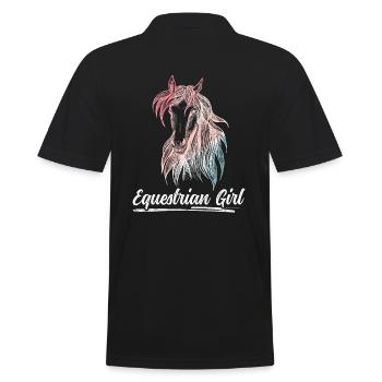 Equestrian Girl Horse Riding Dressage - Männer Poloshirt - Schwarz - Hinten - Kai (181cm)