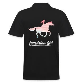 Equestrian Girl Horse Riding Dressage - Männer Poloshirt - Schwarz - Hinten - Kai (181cm)