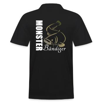 Waller Angeln - Monster Bändiger - Männer Poloshirt - Schwarz - Hinten - Kai (181cm)