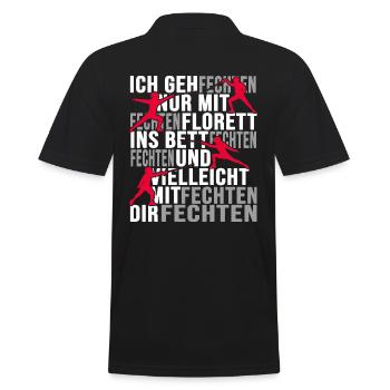 fechten fechter degen florett - Männer Poloshirt - Schwarz - Hinten - Kai (181cm)
