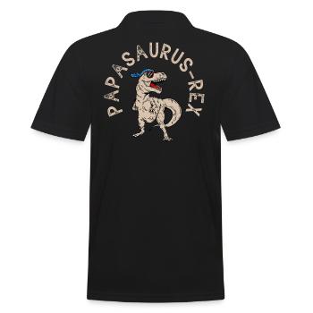 Papasaurus T- Rex cooler best dad gift idea - Men's Polo Shirt - black - Back - Kai (181cm)