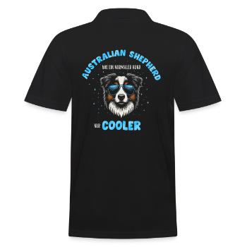 Aussie - comme un chien normal seulement turquoise plus frais - Polo Homme - noir - Dos - Kai (181cm)