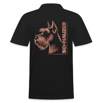 Schnauzer Portrait Dessin Tête Or Rose - Polo Homme - noir - Dos - Kai (181cm)