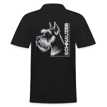 Schnauzer Portrait dessin tête argent - Polo Homme - noir - Dos - Kai (181cm)