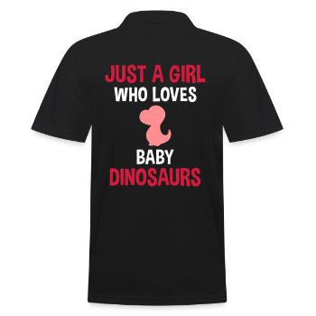 Juste une fille qui aime les bébés dinosaures - Polo Homme - noir - Dos - Kai (181cm)