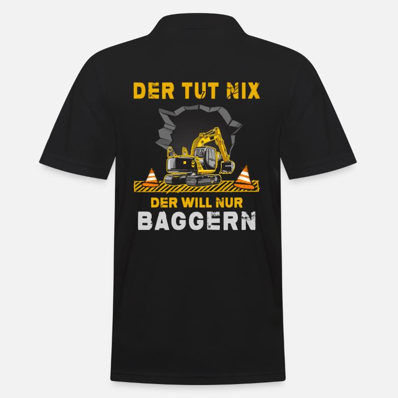 Bagger Baggerfahrer Baggerschaufel Bauleiter - Männer Poloshirt - Schwarz