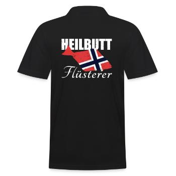 Heilbutt Flüsterer - Männer Poloshirt - Schwarz - Hinten - Kai (181cm)