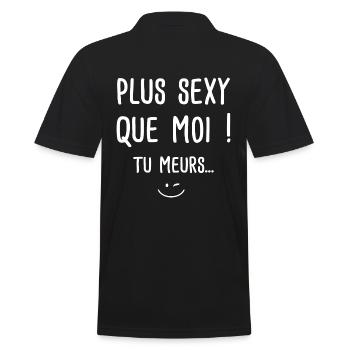 Sexy cadeau home humour drole - Polo Homme - noir - Dos - Kai (181cm)