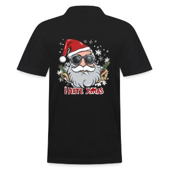 Ich hasse Weihnachten lustig Anti Weihnachten Weihnachtsmann - Männer Poloshirt - Schwarz - Hinten - Kai (181cm)