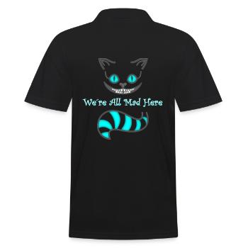 We're all mad here - cat - Men's Polo Shirt - black - Back - Kai (181cm)