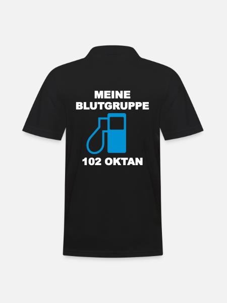 Blutgruppe 102 Oktan - Männer Poloshirt - Schwarz