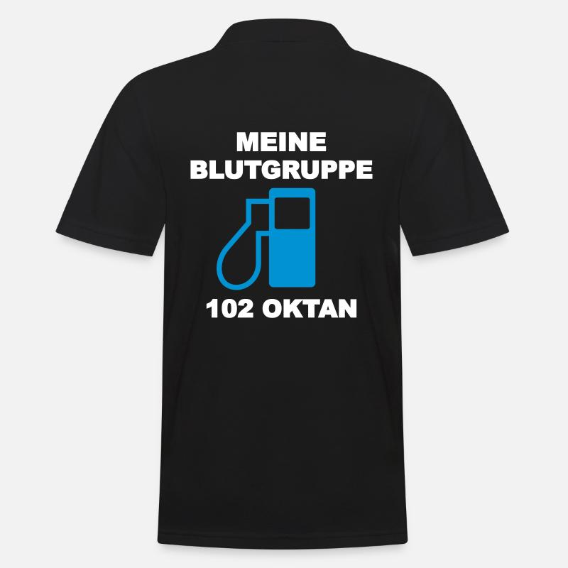 Blutgruppe 102 Oktan - Männer Poloshirt - Schwarz