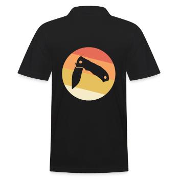 Vintage Pocket Knives - Men's Polo Shirt - black - Back - Kai (181cm)