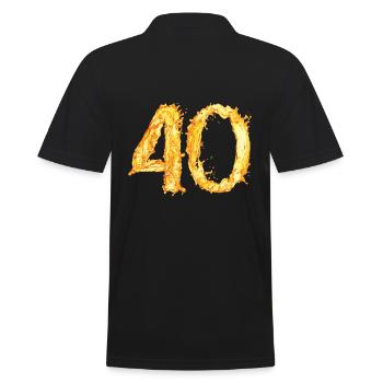 40 Geburtstag "yellow water splash" - Männer Poloshirt - Schwarz - Hinten - Kai (181cm)