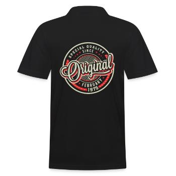 Spezielle Qualität seit Februar 1975 - Männer Poloshirt - Schwarz - Hinten - Kai (181cm)
