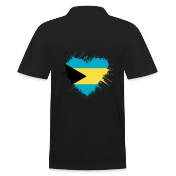 Drapeau du cœur des Bahamas - Polo Homme - noir - Dos - Kai (181cm)
