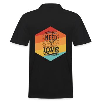 Tout ce dont vous avez besoin, c’est d’amour - Polo Homme - noir - Dos - Kai (181cm)