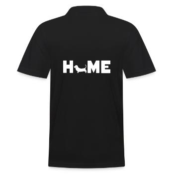 Basset Hound feel good at home - Men's Polo Shirt - black - Back - Kai (181cm)