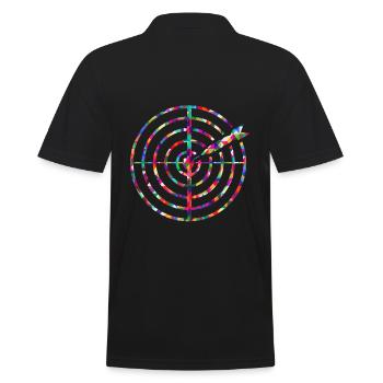Dartscheibe Mosaik Bunt - Männer Poloshirt - Schwarz - Hinten - Kai (181cm)