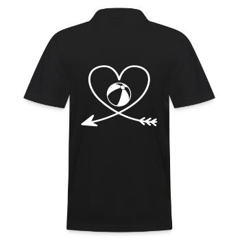 Schwimmball Herz Pfeil - Männer Poloshirt - Schwarz - Hinten - Kai (181cm)