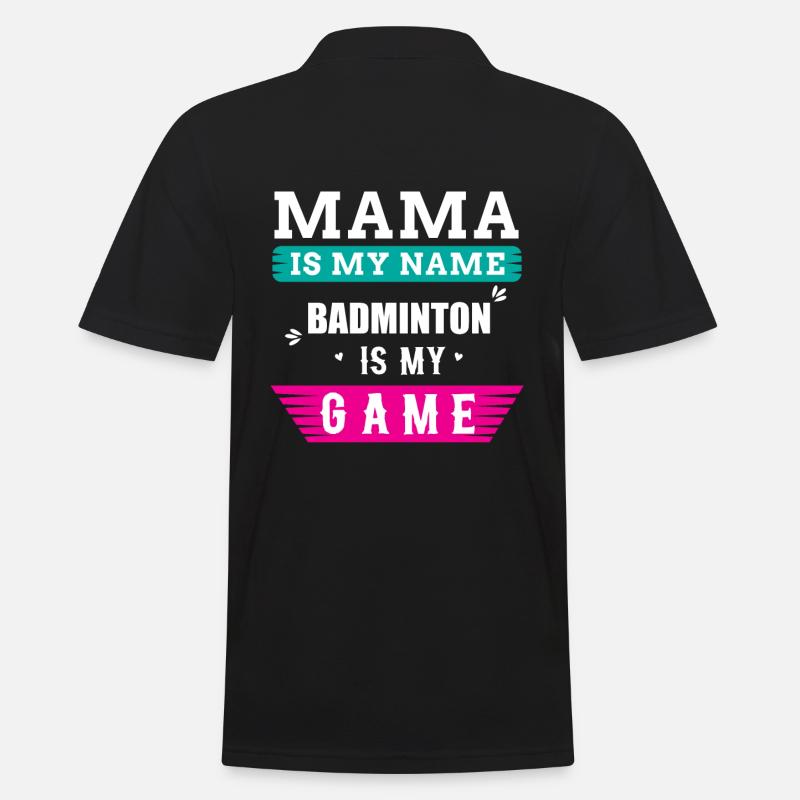 Badminton Mama Spruch - Männer Poloshirt - Schwarz