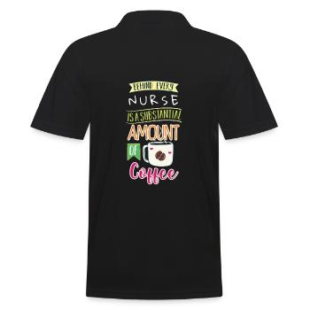 Krankenschwester Kaffee Koffein Spruch - Männer Poloshirt - Schwarz - Hinten - Kai (181cm)