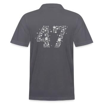 47 Birthday Gift Diamond Glitter - Men's Polo Shirt - charcoal grey - Back - Nico (186cm)