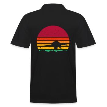 Spinosaurus Retro Style - Men's Polo Shirt - black - Back - Kai (181cm)