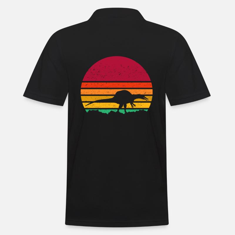 Spinosaurus Retro Style - Männer Poloshirt - Schwarz