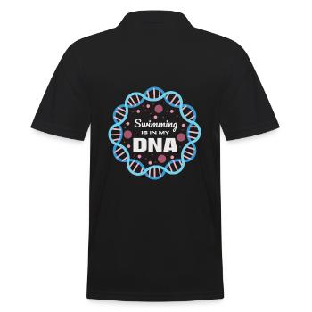 Schwimmen ist in meiner DNA - Männer Poloshirt - Schwarz - Hinten - Kai (181cm)