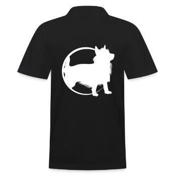 Australian Terrier - Männer Poloshirt - Schwarz - Hinten - Kai (181cm)