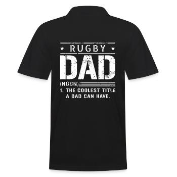 Coolest Papa Rugby Rugby Player - Men's Polo Shirt - black - Back - Kai (181cm)