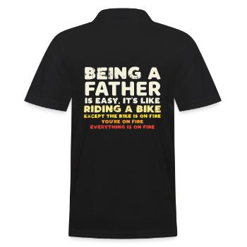 Papa Vater Spruch Lustig Vatertag - Männer Poloshirt - Schwarz - Hinten - Kai (181cm)
