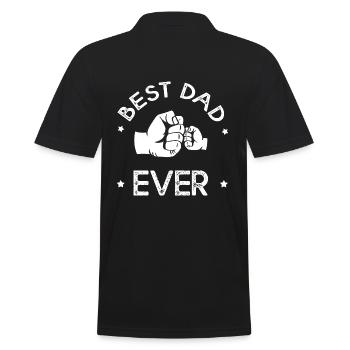 Papa bestes Papa-Geschenk aller Zeiten - Männer Poloshirt - Schwarz - Hinten - Kai (181cm)