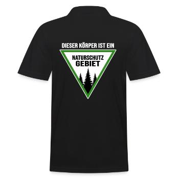 bushcraft naturschutzgebiet outdoor wild wandern - Männer Poloshirt - Schwarz - Hinten - Kai (181cm)