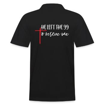 He Left The 99 to Rescue Me - Männer Poloshirt - Schwarz - Hinten - Kai (181cm)