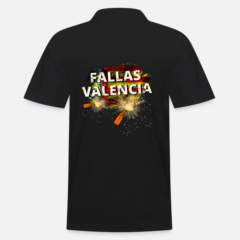 Fallas Valencia Trueno Drapeau - Polo Homme - noir