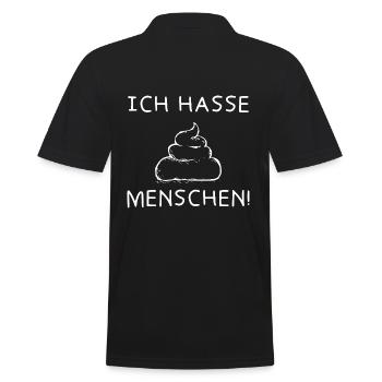 ich hasse menschen kackhaufen lustiger Spruch - Männer Poloshirt - Schwarz - Hinten - Kai (181cm)