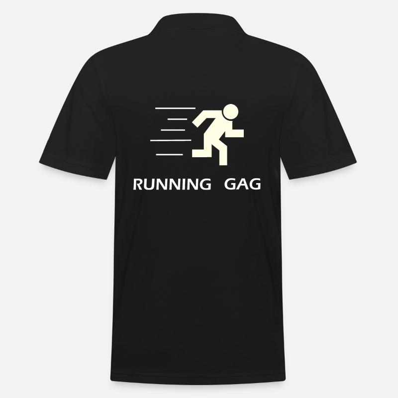 Running Gag - Männer Poloshirt - Schwarz